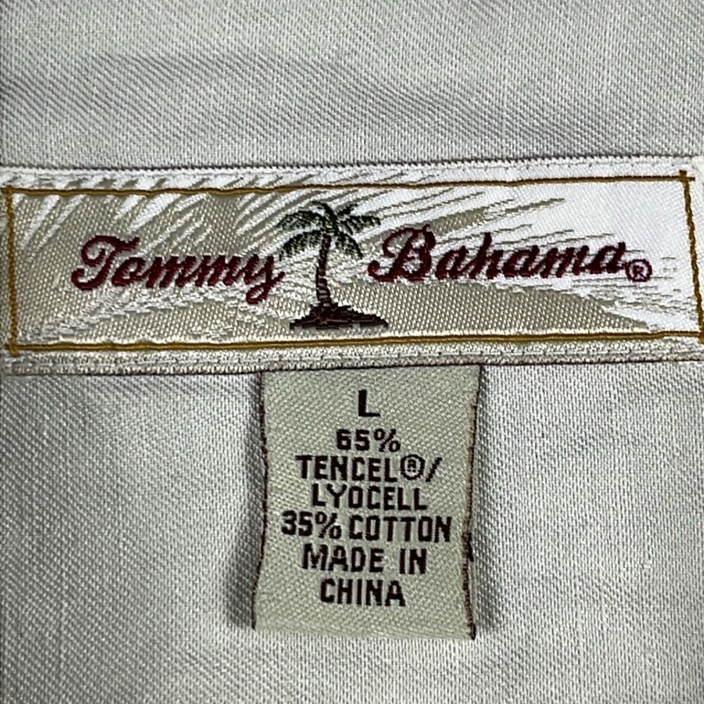 Tommy Bahama Short Sleeve Button Up Shirt Mens Size Large Tropical Green - Picture 3 of 7